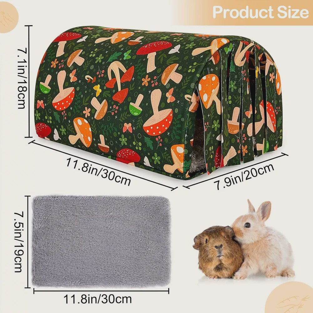 Wasbare Cavia Tunnel met Gordijntjes - Knus Holletje voor Hamsters & Kleine Huisdieren
