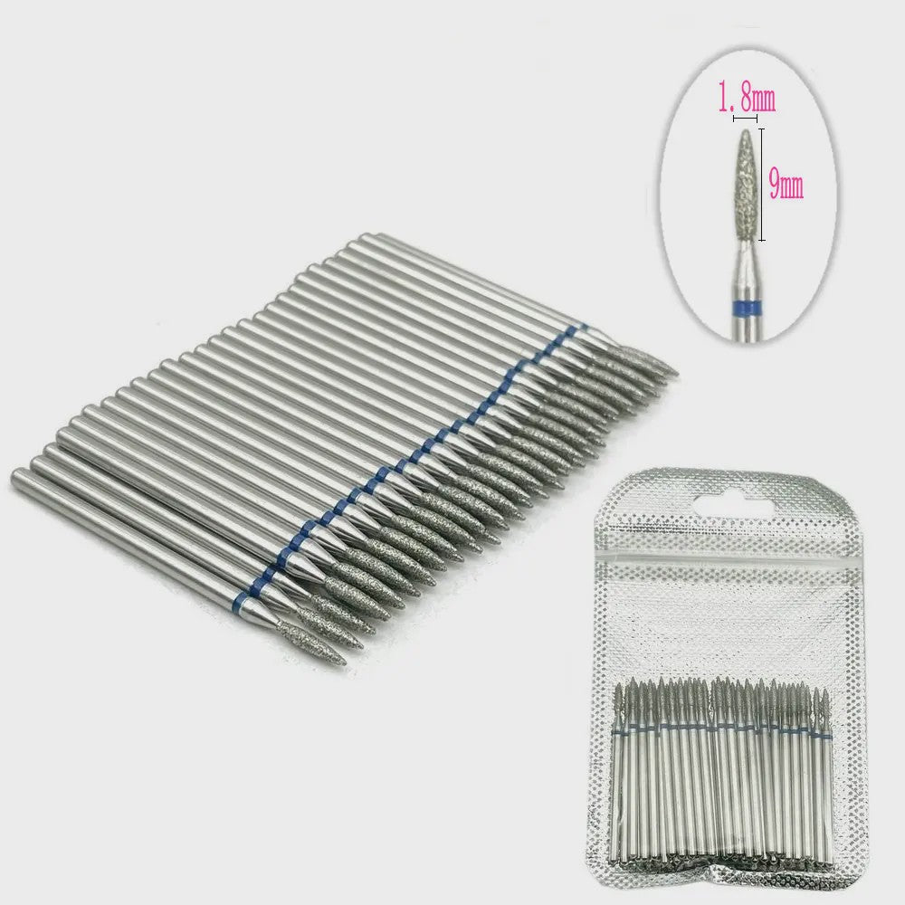 50 Stuks Diamant Freesjes Set - 2.35mm Schacht voor Nagel- en Tandheelkundig Gebruik