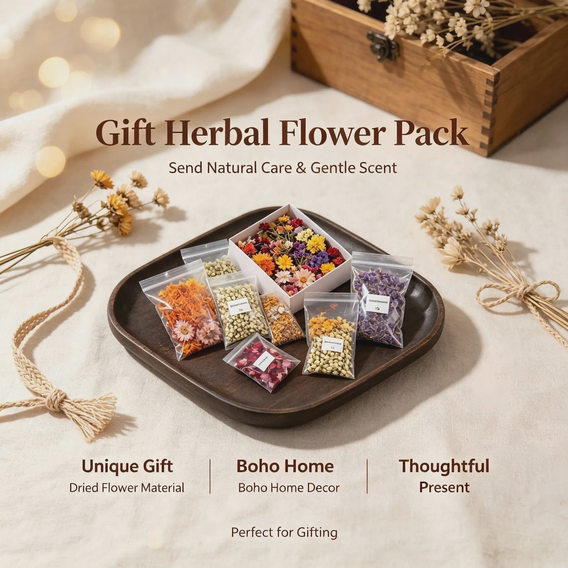 Gedroogde Bloemen & Kruiden Pakket - 40 Stuks - Knutsel & Decoratie Set