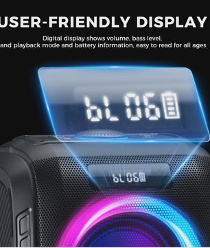 W-KING 250W Krachtige Party Bluetooth Speaker met 120dB Geluid, 12 Custom Bass & Draagbaar Ontwerp - Bluetooth 5.3