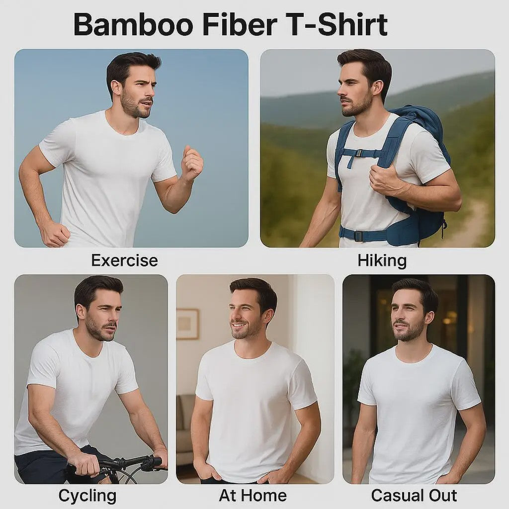2-Pack Bamboe Fiber T-shirts Heren - Ronde Hals, Korte Mouw, Ademend & Zweetabsorberend
