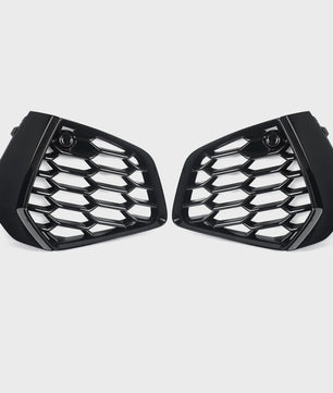 Glans Zwart Honeycomb Mistlamp Grille Covers voor Audi A3 S-line/S3 (2021-2023)