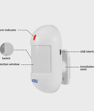 Draadloze PIR Bewegingsmelder met Batterij voor KERUI Home Security Alarm Systemen