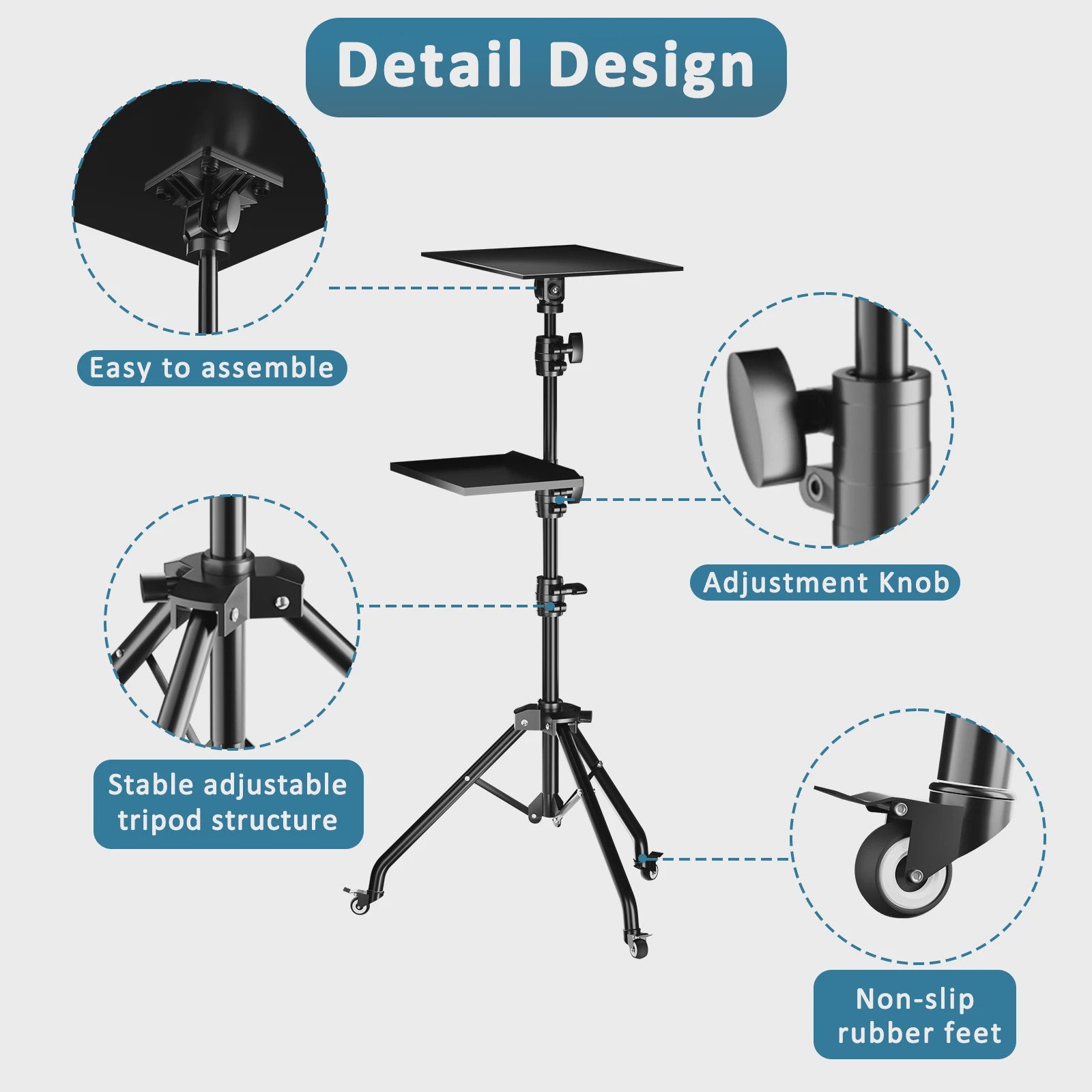Verstelbare Projector & Laptop Tripod Stand (145cm) - Flexibele Werkplek