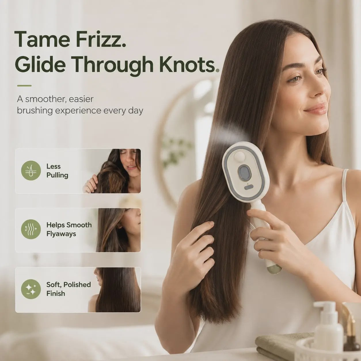 Elektrische Stoom Haarborstel met Waternevel - Anti-Frizz & Massage