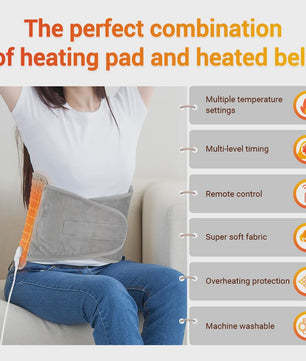 Elektrische Verwarmde Rug- en Buikgordel met 9 Warmtestanden