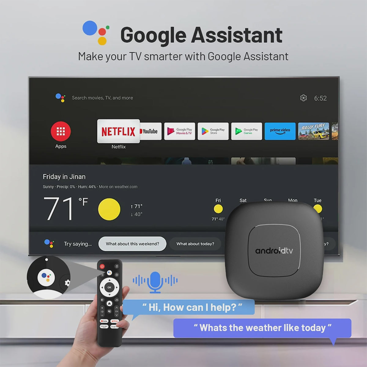 Android TV Box T1 Deluxe: 4K Streaming, Google Assistant & Netflix