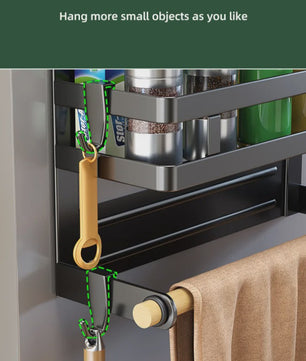 Magnetische Koelkast Organizer met 2-3 Lagen, Keukenopslag en Handdoekhouder