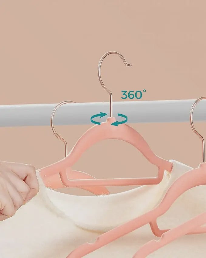 SONGMICS 50-delige fluwelen kledinghangers - Antislip & 360° draaibare haak
