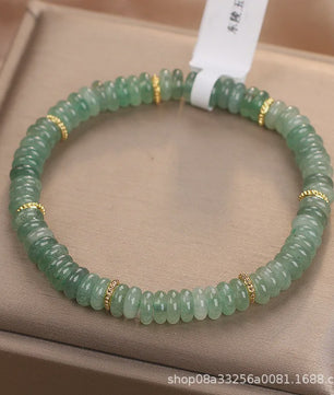 Natuurlijke Dongling Jade Kralen Armband - Groen & Wit