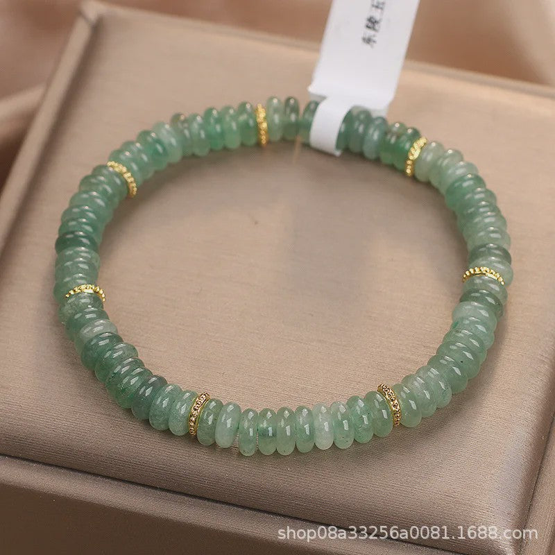 Natuurlijke Dongling Jade Kralen Armband - Groen & Wit