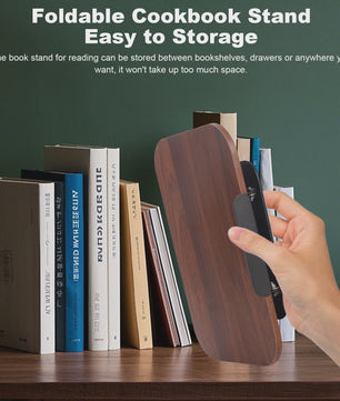 Verstelbare Boekenstandaard met 360° Draaibare Voet & Page Clips - Ideaal voor Lezen, Koken, Laptop & Tablet