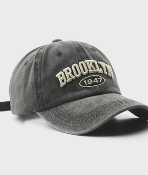 Retro Brooklyn Baseball Cap - Katoen, Verstelbaar, Unisex