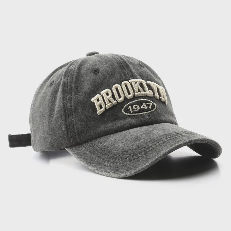 Retro Brooklyn Baseball Cap - Katoen, Verstelbaar, Unisex