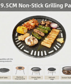 Ronde Grillplaat 29.5cm - Non-stick Aluminium voor Korean BBQ, Camping & Inductie