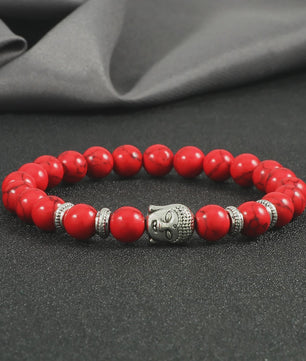 Natuurstenen Buddha Armband met Tijgeroog Kralen - Elastisch & Verstelbaar