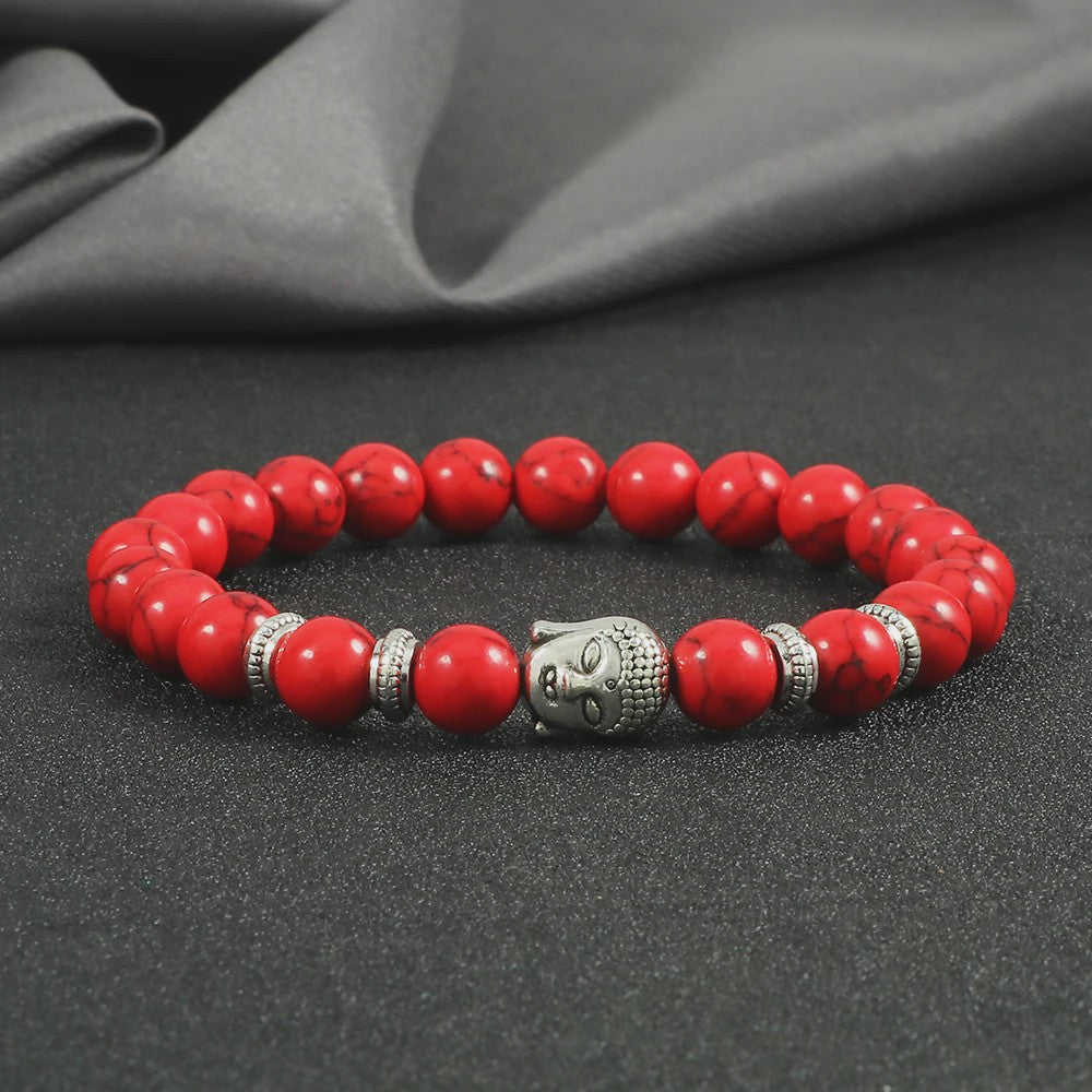 Natuurstenen Buddha Armband met Tijgeroog Kralen - Elastisch & Verstelbaar
