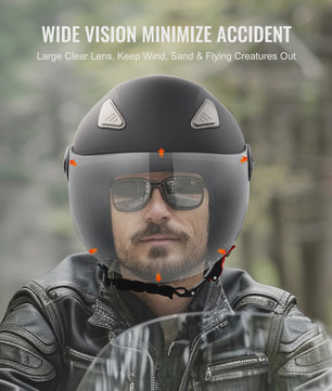 SucceBuy 3/4 Motorhelm - ABS & Hoge Dichtheid met Verwisselbaar Vizier