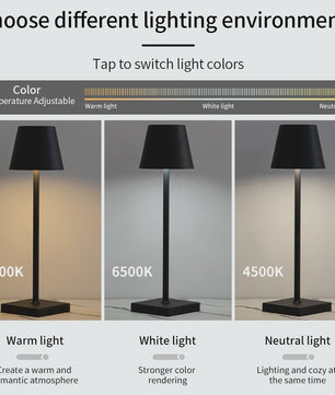Oplaadbare LED Tafellamp met Touch Dimmer - Sfeervolle Verlichting
