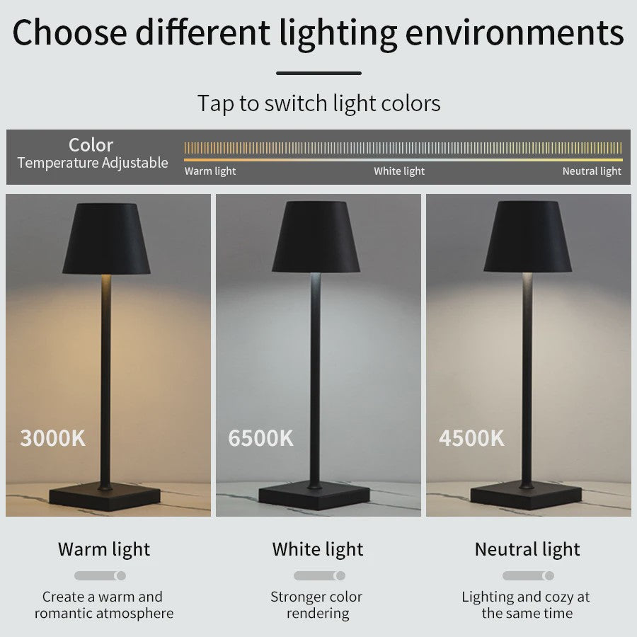 Oplaadbare LED Tafellamp met Touch Dimmer - Sfeervolle Verlichting