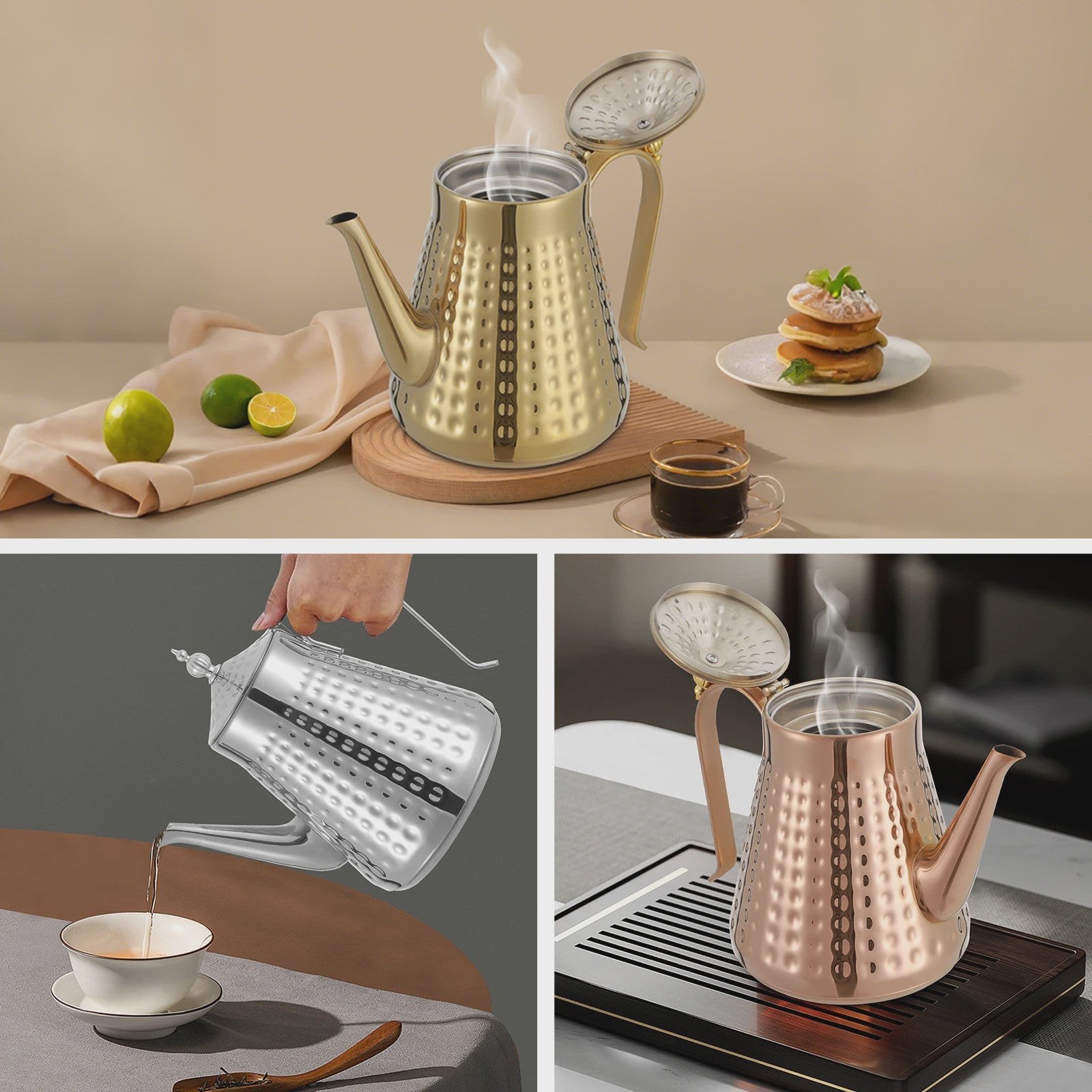 RVS Theepot met Infuser - 1.65L - Anti-Roest - Ideaal voor Thuis, Restaurant & Camping