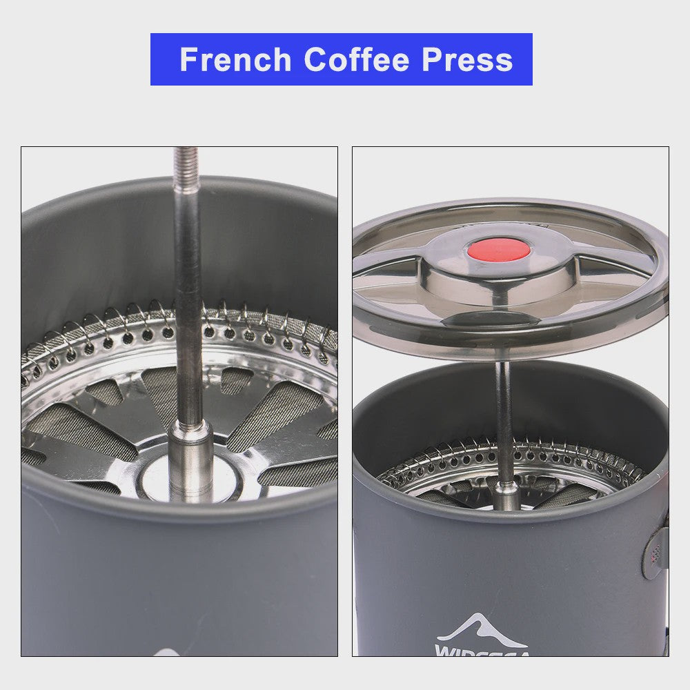 Widesea Camping Koffiepot met French Press - Outdoor Mok & Kookgerei voor Hiking
