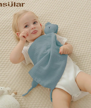 Zacht Muslin Baby Knuffeldoekje met Konijn - Comfort & Slaapmaatje voor Pasgeborenen