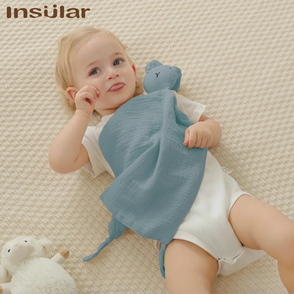 Zacht Muslin Baby Knuffeldoekje met Konijn - Comfort & Slaapmaatje voor Pasgeborenen