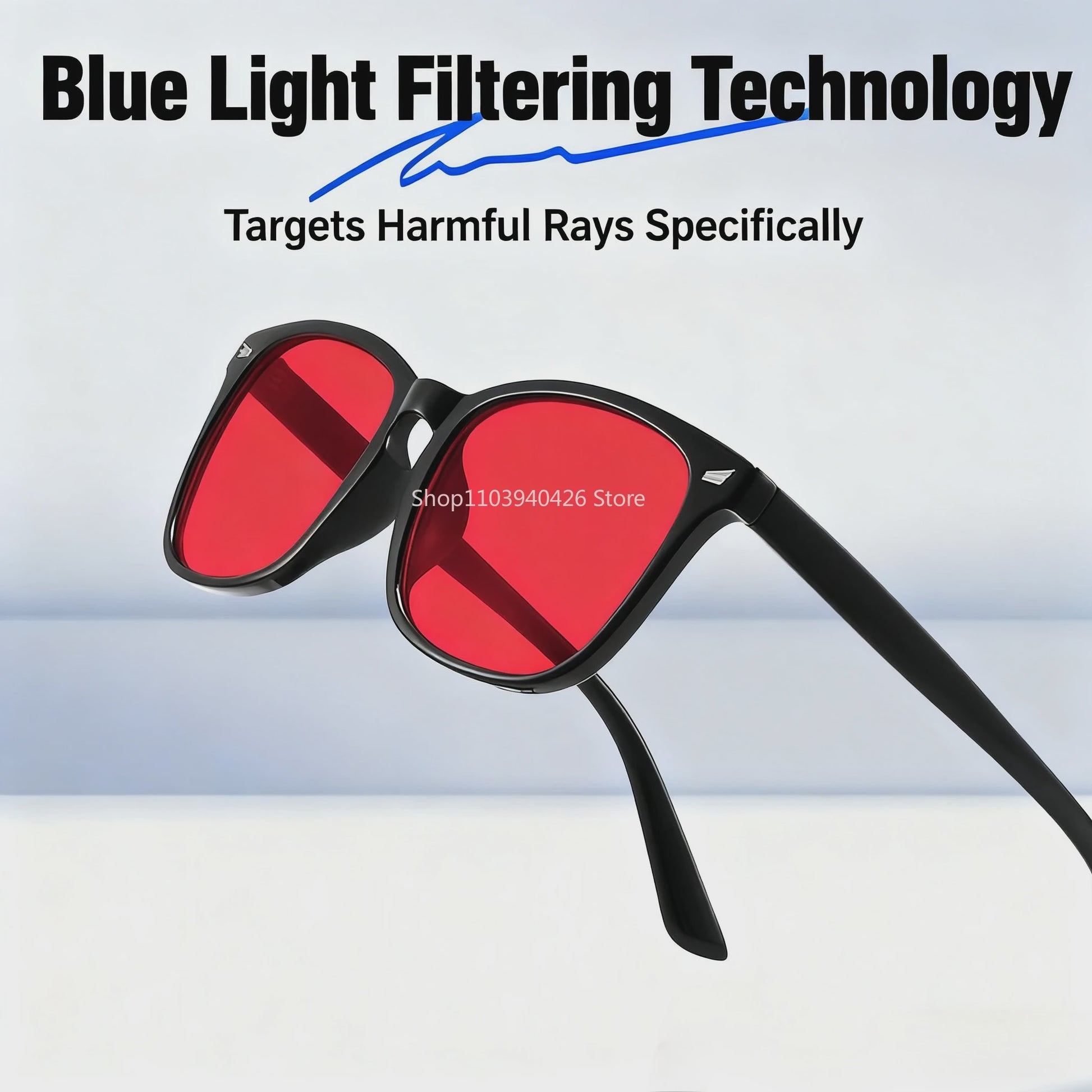 Blauw Licht Blokkerende Bril voor Mannen - Rode/Oranje Lens voor Betere Slaap, Gaming & Computergebruik - Vermindert Oogvermoeidheid