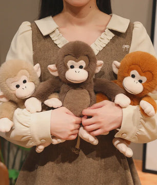 Schattige Macaque Aap Knuffel - Pluche Dierenkussen, Perfect Cadeau voor Kinderen & Dierenliefhebbers