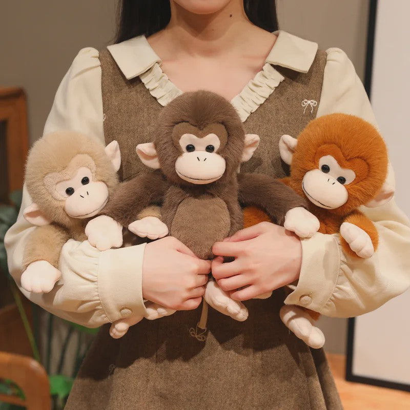 Schattige Macaque Aap Knuffel - Pluche Dierenkussen, Perfect Cadeau voor Kinderen & Dierenliefhebbers