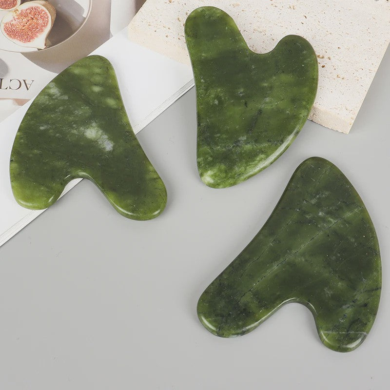 Xiuyan Jade Gua Sha Hartvorm Massagetool voor Gezicht & Nek