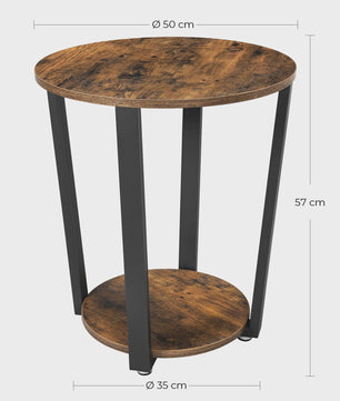 Ronde Bijzettafel met Stalen Frame - 50x50x57 cm - Stijlvol en Stevig