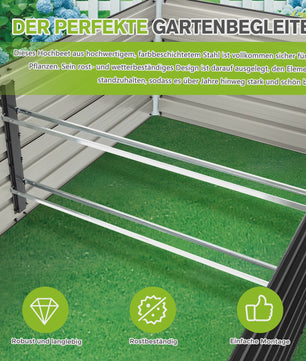 Verhoogd Zwart Metalen Plantenbak 190x90x64cm - Duurzaam & Roestvrij