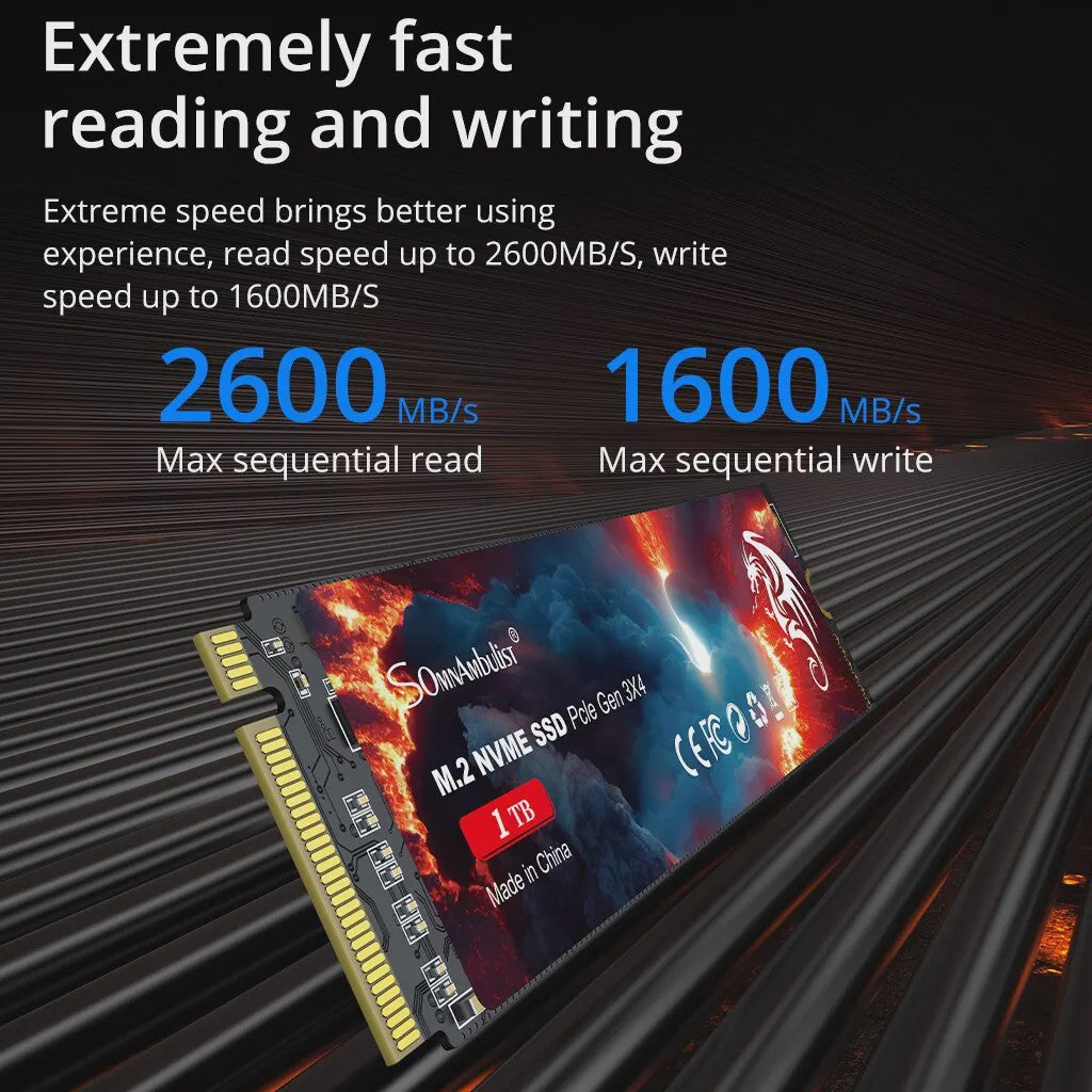 SomnAmbulist M.2 NVMe SSD 128GB-1TB PCIe 3.0 - Snel en Betrouwbaar