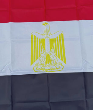 Egyptische Vlag 150x90cm met Adelaar - Duurzaam Polyester voor Binnen en Buiten