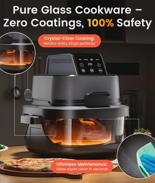 GTPLAYER Airfryer 4L met Glazen Venster - Multifunctioneel en Compact