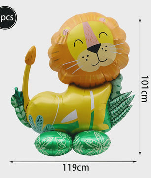 Grote 4D Folieballonnen Leeuw & Giraf - Jungle Safari Thema Verjaardag Feestdecoratie Kinderen