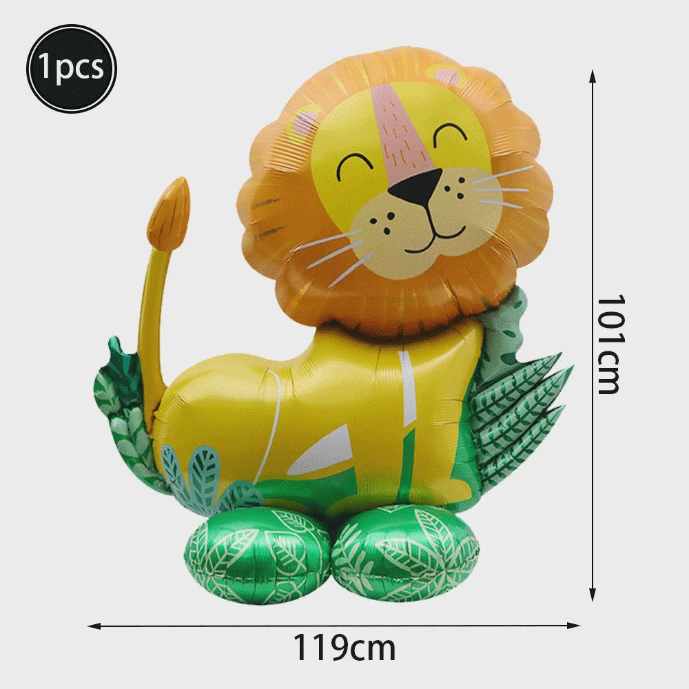 Grote 4D Folieballonnen Leeuw & Giraf - Jungle Safari Thema Verjaardag Feestdecoratie Kinderen