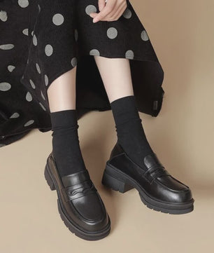 Dames Platform Loafers - Britse Stijl, Comfortabel & Modieus voor Dagelijks Gebruik