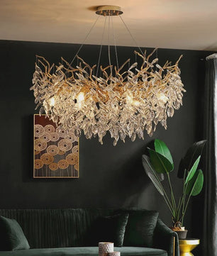 Luxe Gouden Kristallen LED Kroonluchter - Plafondlamp & Hanglamp voor Woonkamer, Eetkamer, Slaapkamer