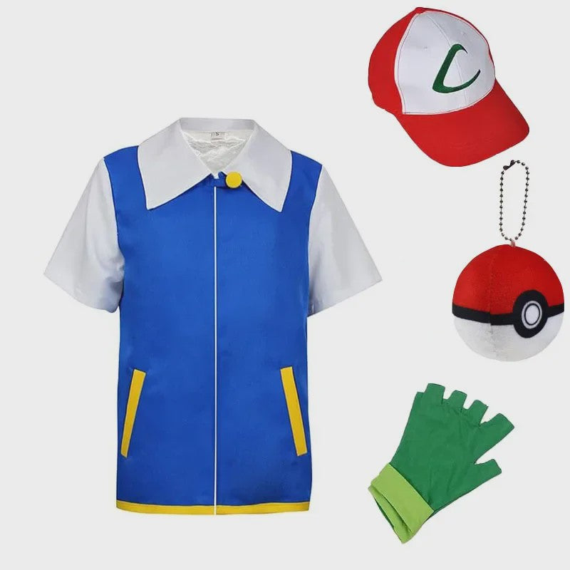 Ash Ketchum Cosplay Set - Pokémon Trainer Kostuum voor Volwassenen & Kinderen