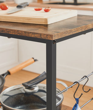 VASAGLE Keukenrek met 3 etages, 6 haken en 2 legborden - 80x40x90 cm