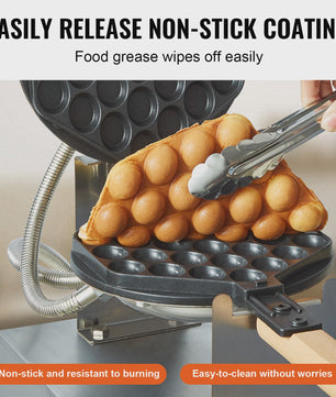 Professionele Bubble Wafelmaker 1400W - Anti-aanbak, RVS, 180° Draaibaar