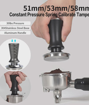 Professionele Espresso Tamper met Constante Druk (51/53/58mm) - Barista Kwaliteit