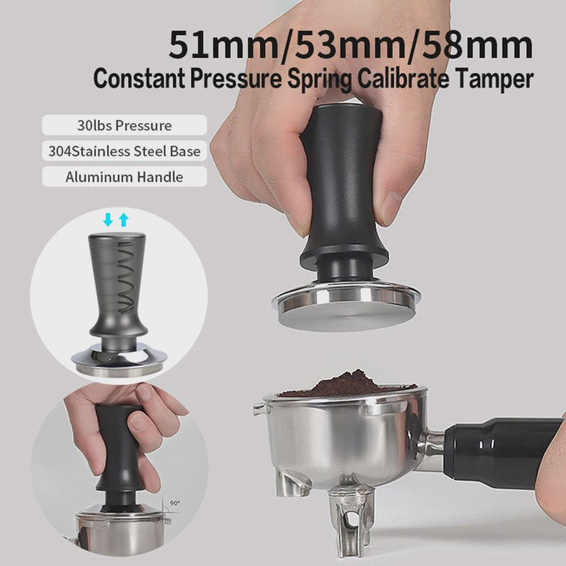 Professionele Espresso Tamper met Constante Druk (51/53/58mm) - Barista Kwaliteit