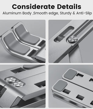 Verstelbare Aluminium Laptopstandaard - Opvouwbaar & Draagbaar