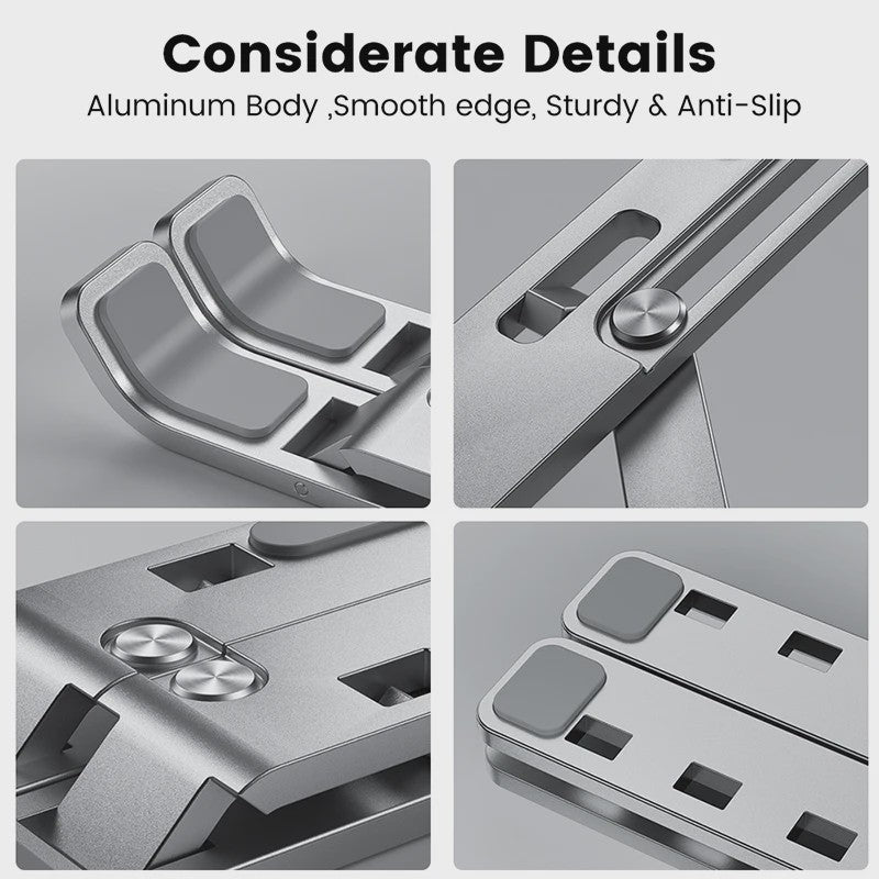 Verstelbare Aluminium Laptopstandaard - Opvouwbaar & Draagbaar