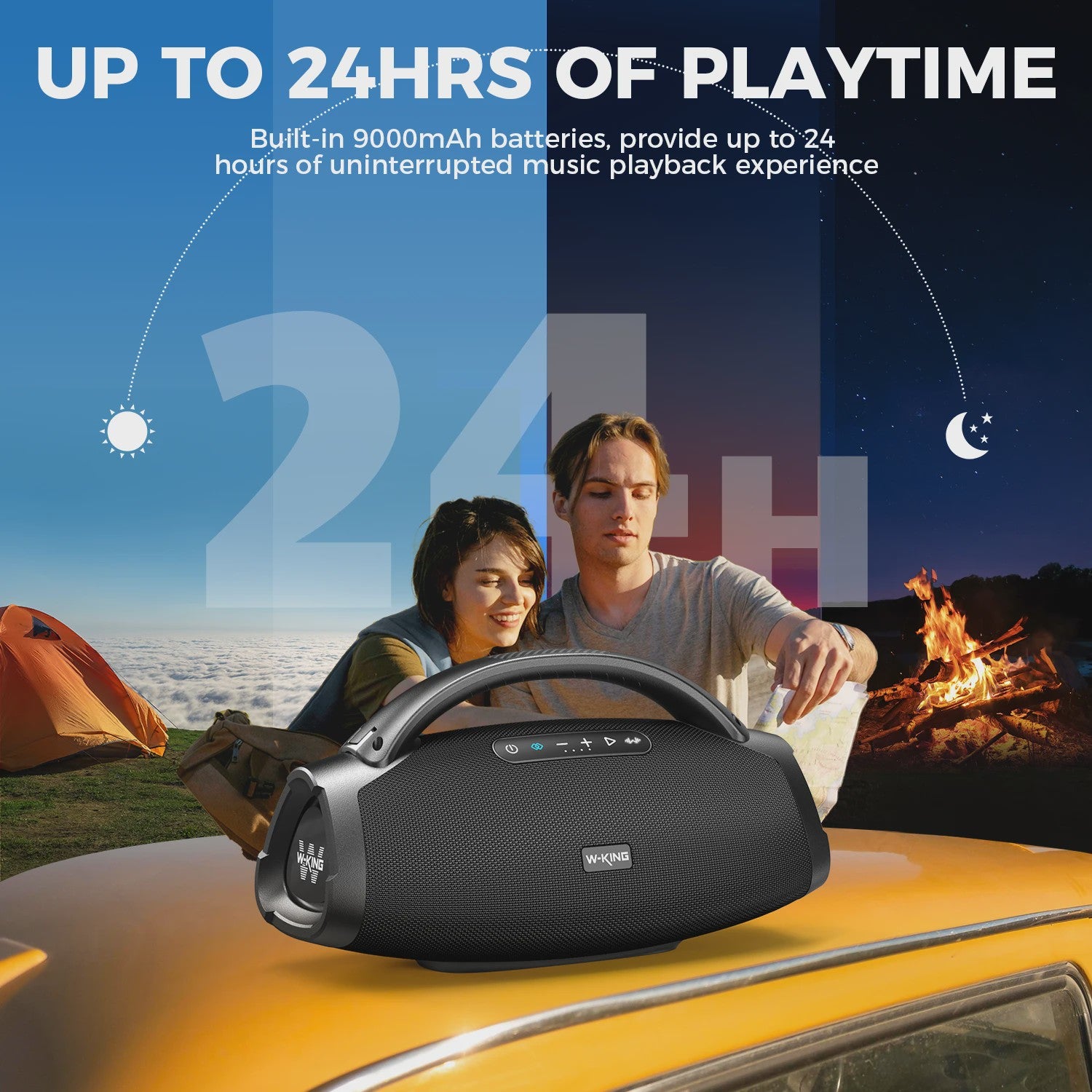 W-KING X20 Draagbare Bluetooth Speaker 200W RMS - Massieve Bas, IPX7 Waterdicht & 24u Speeltijd