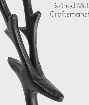 Klassiek Zwart Herten Beeldje - Elegante Kerstboomtopper & Jaarrond Decoratie